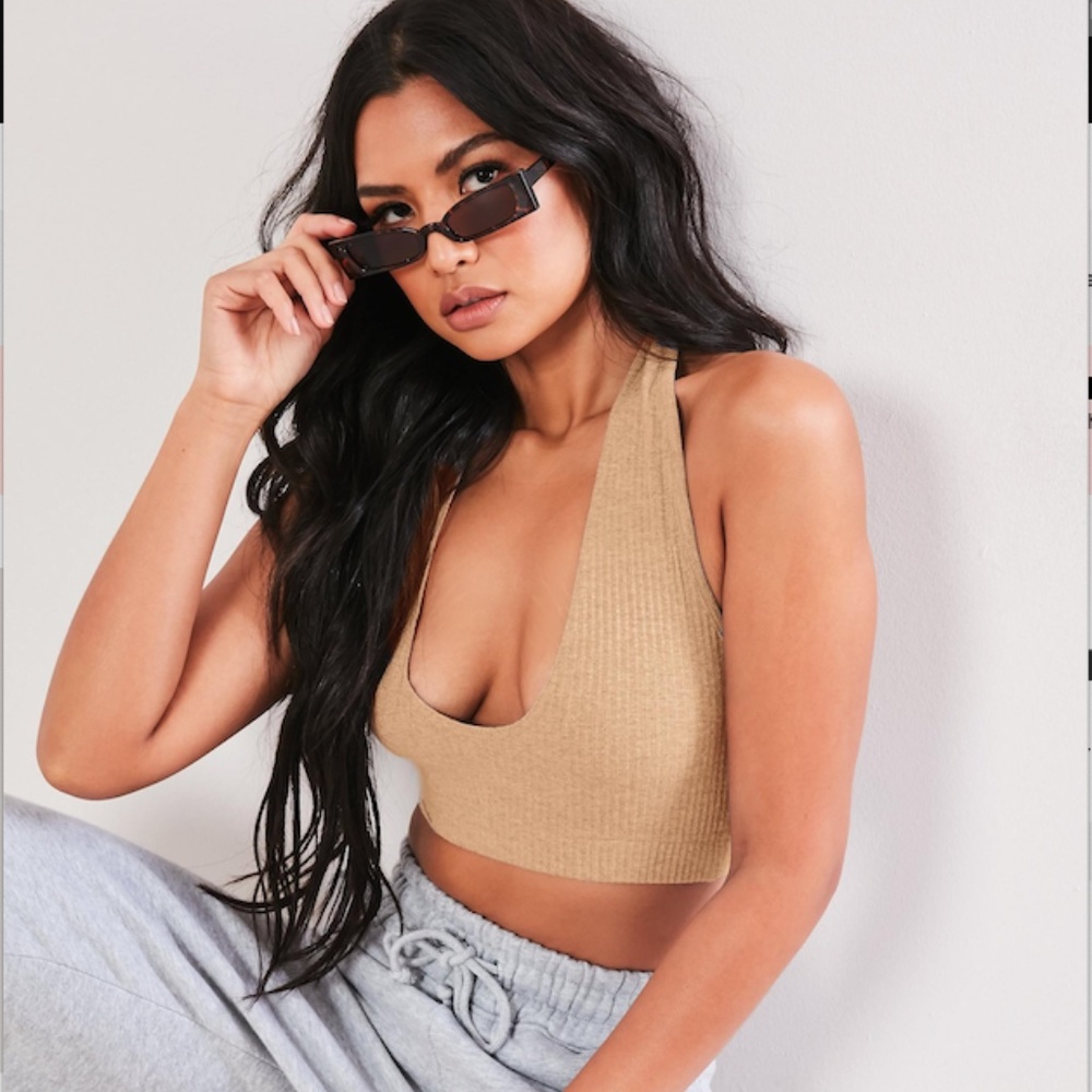 Missguided - Camel Rib Halterneck Bralette